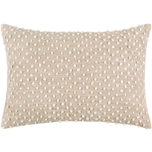 Surya Valin Oatmeal Pillow Shell With Down Insert 13"H X 20"W