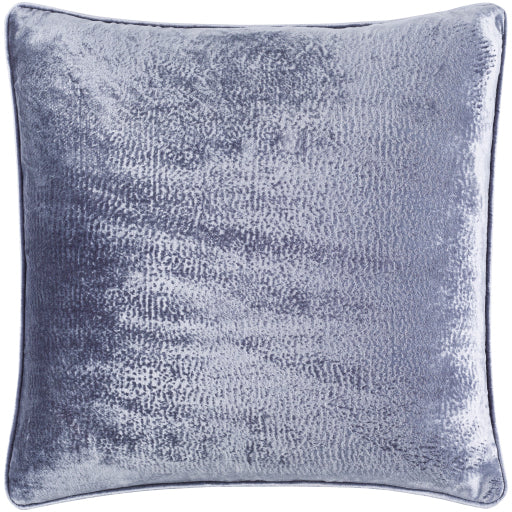 Surya Velvet Mood Gray Pillow Shell With Down Insert 18"H X 18"W