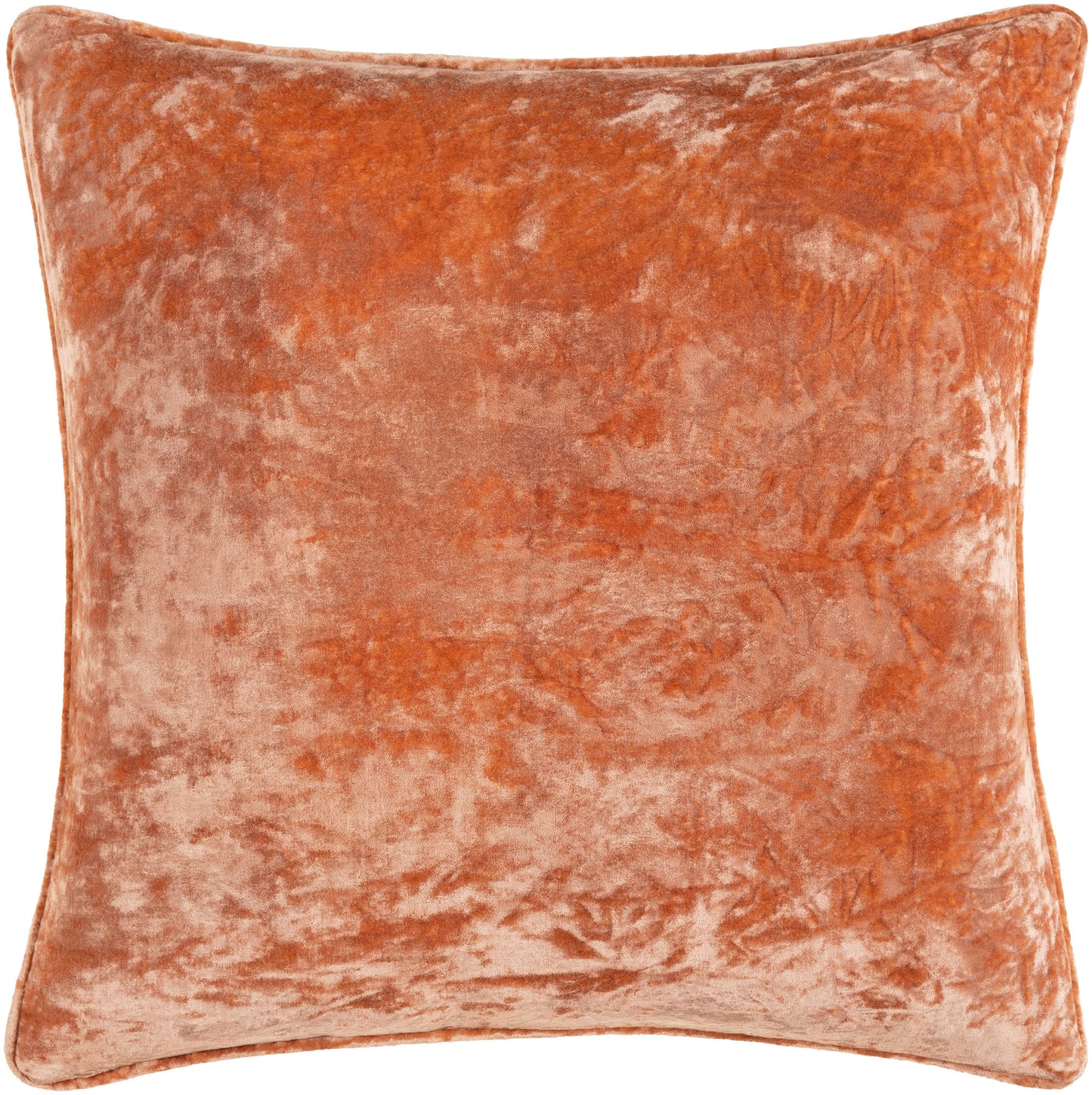 Surya Velvet Mood Dusty Coral Pillow Shell With Down Insert 18"H X 18"W