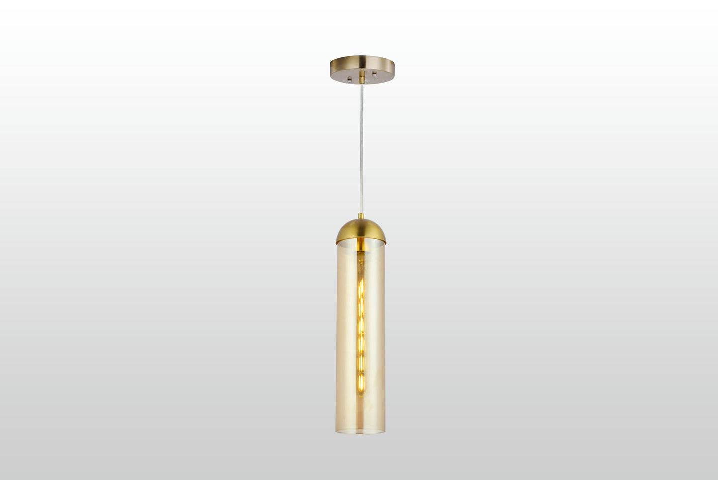 Carro Home Gidra Cylinder Glass Pendant Light â€“ Brilliant Amber