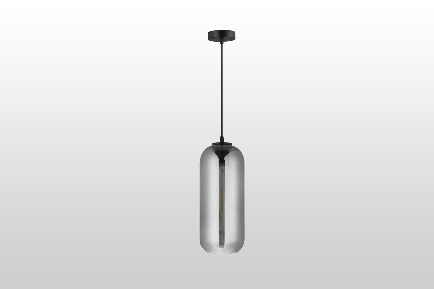 Carro Home Oriyan Cylinder Glass Pendant Light â€“ Smoke Gray