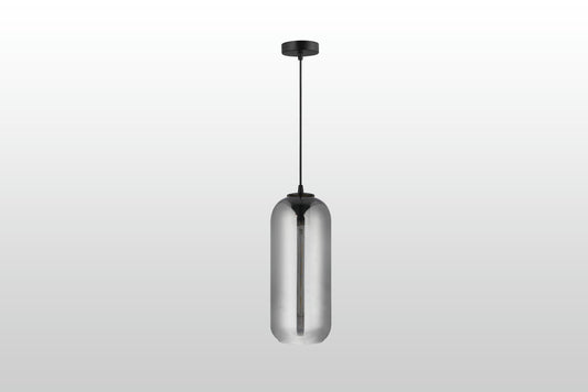 Carro Home Oriyan Cylinder Glass Pendant Light â€“ Smoke Gray