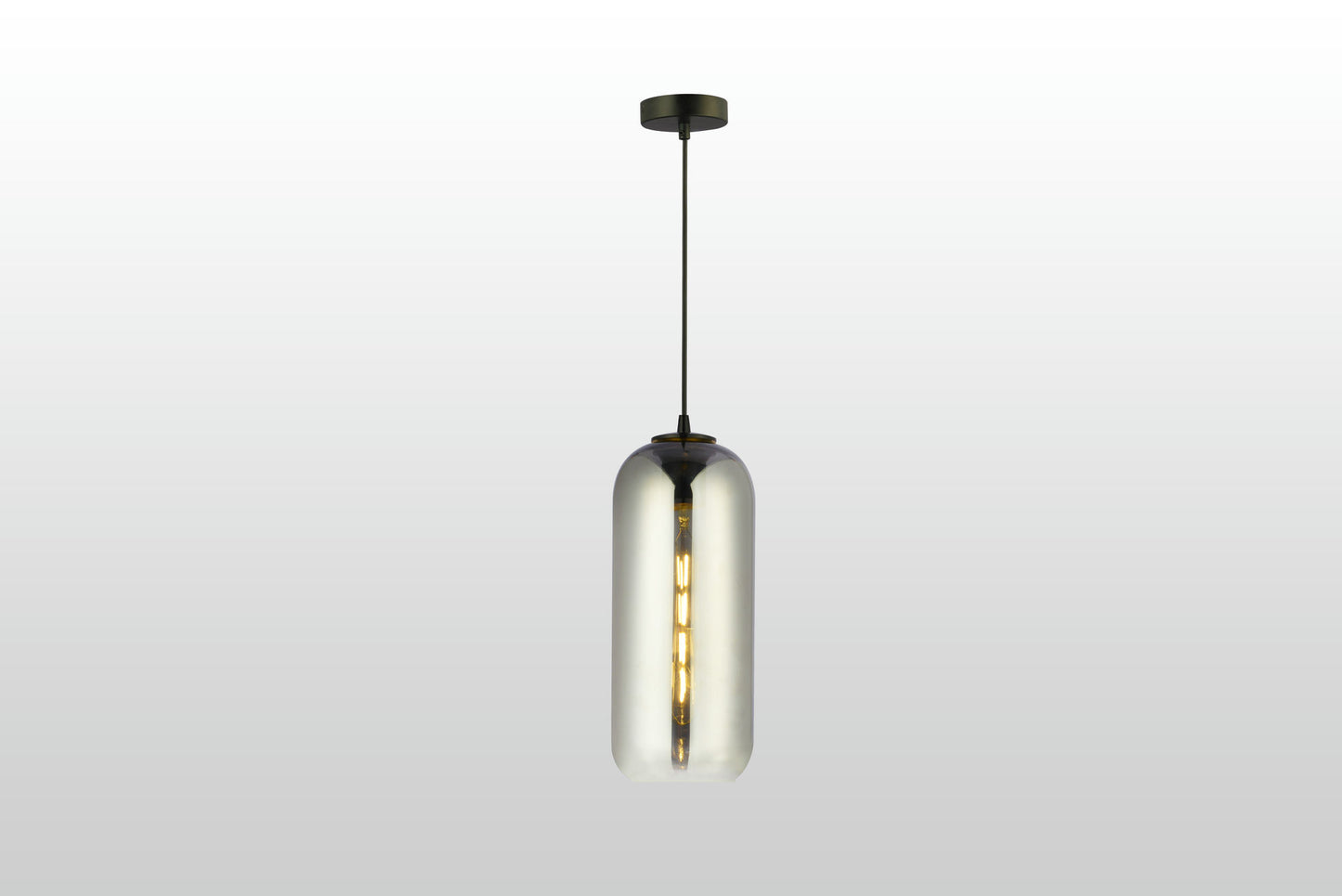 Carro Home Oriyan Cylinder Glass Pendant Light â€“ Smoke Gray