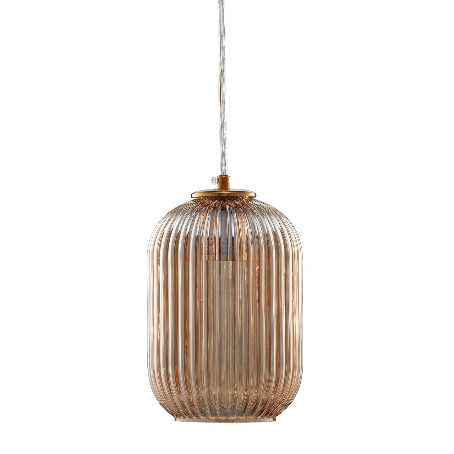 Carro Home Circulus Little Amber Ribbed Glass Mini Pendant Light