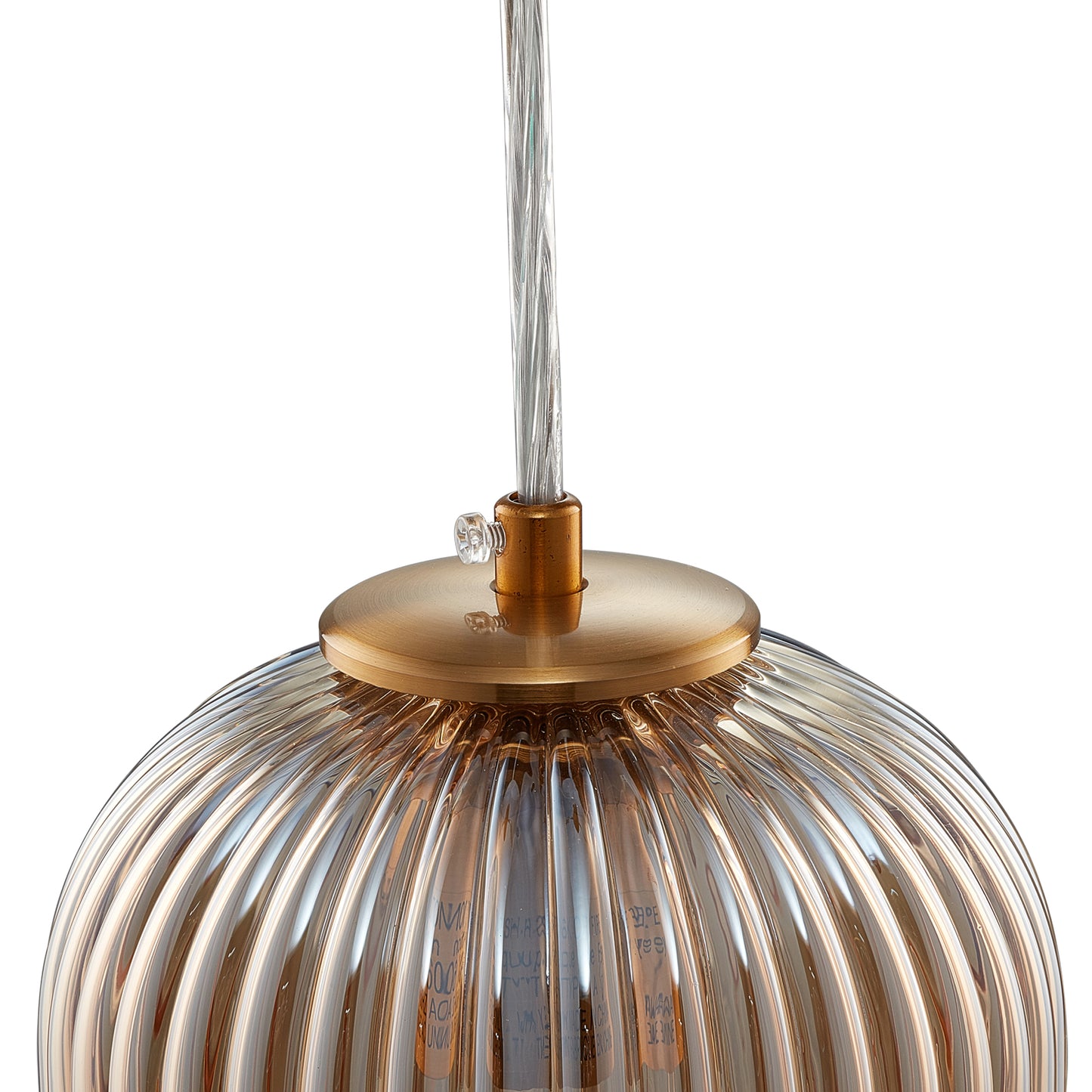 Carro Home Circulus Little Amber Ribbed Glass Mini Pendant Light