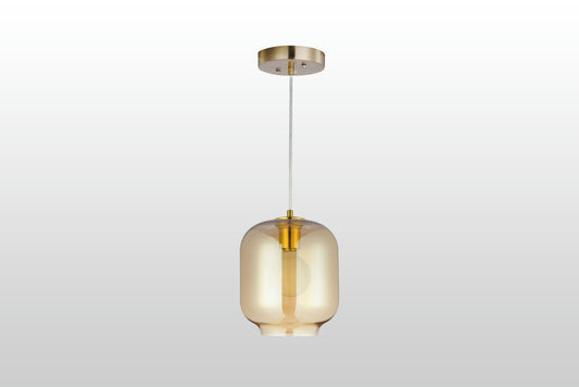 Carro Home Lowell Brilliant Amber Glass Pendant Light
