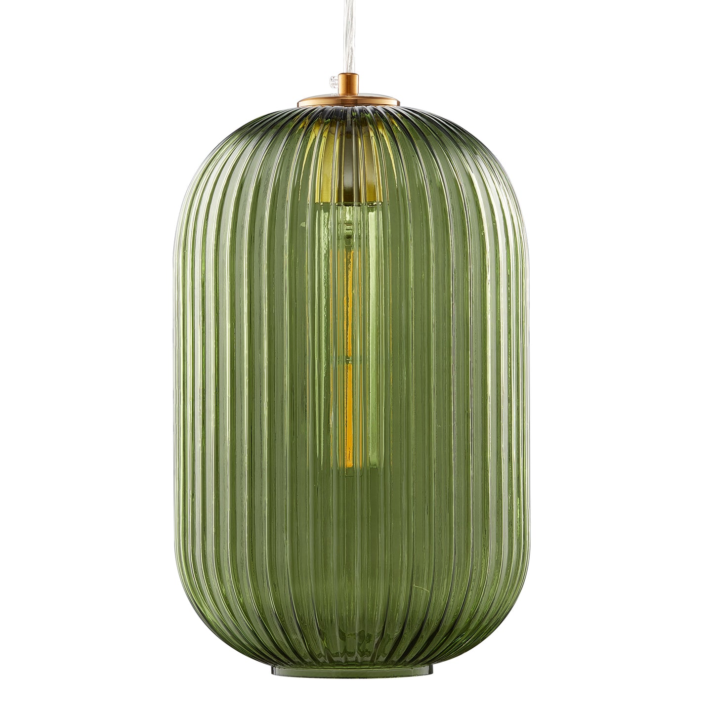 Carro Home Circulus Light Green Ribbed Glass Pendant Light