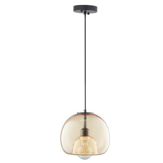 Carro Home Karina Glass Globe Pendant Light â€“ Amber
