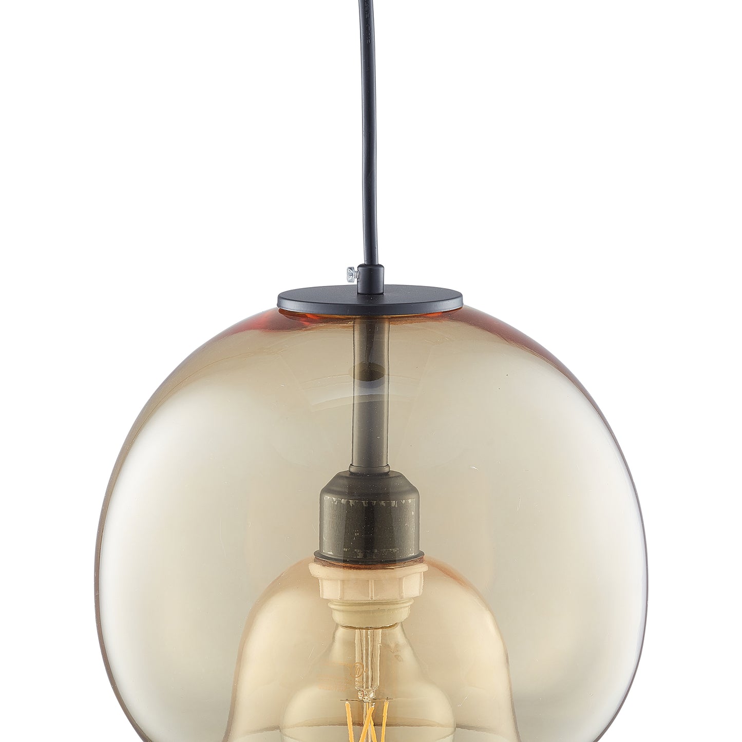 Carro Home Karina Glass Globe Pendant Light â€“ Amber
