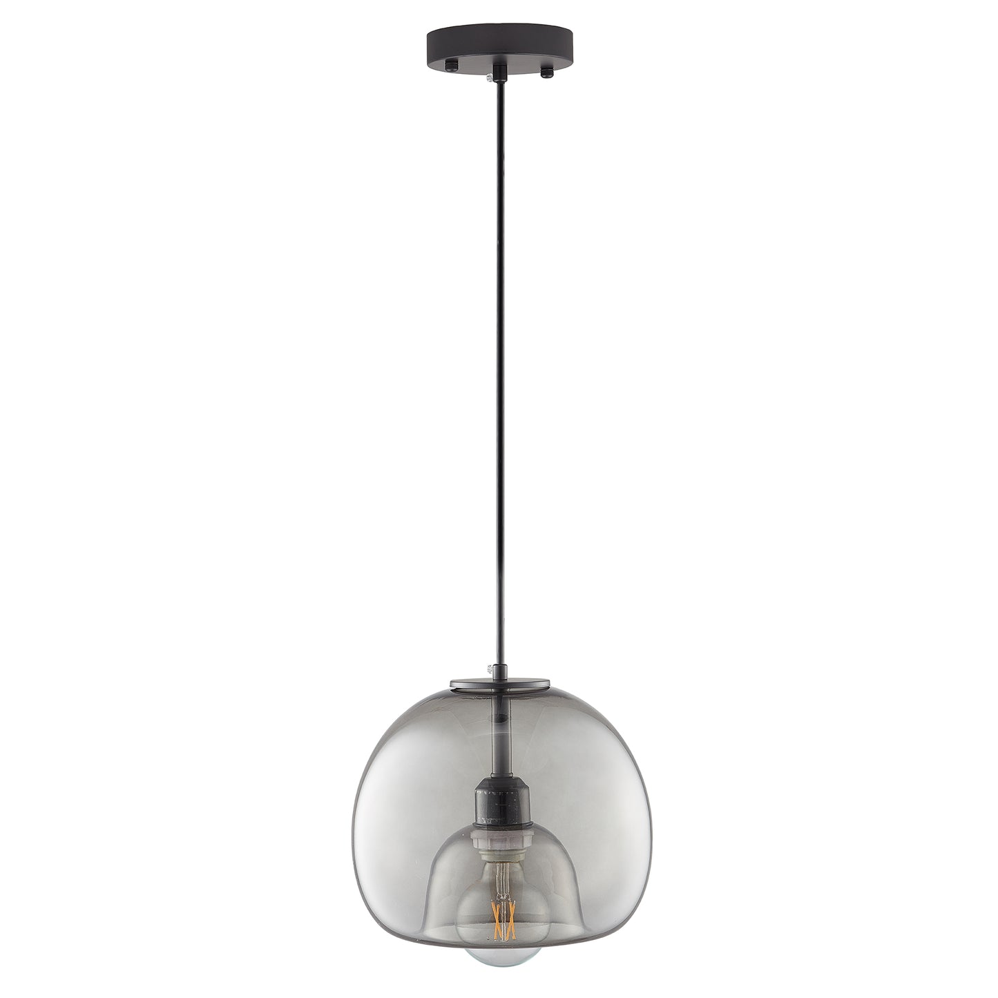 Carro Home Karina Glass Globe Pendant Light â€“ Smoke Gray
