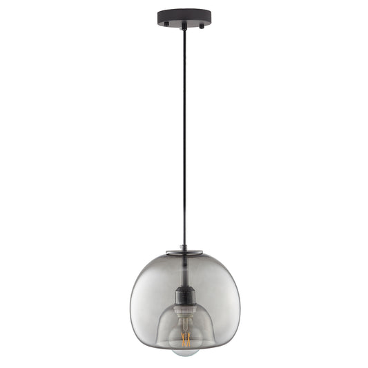 Carro Home Karina Glass Globe Pendant Light â€“ Smoke Gray