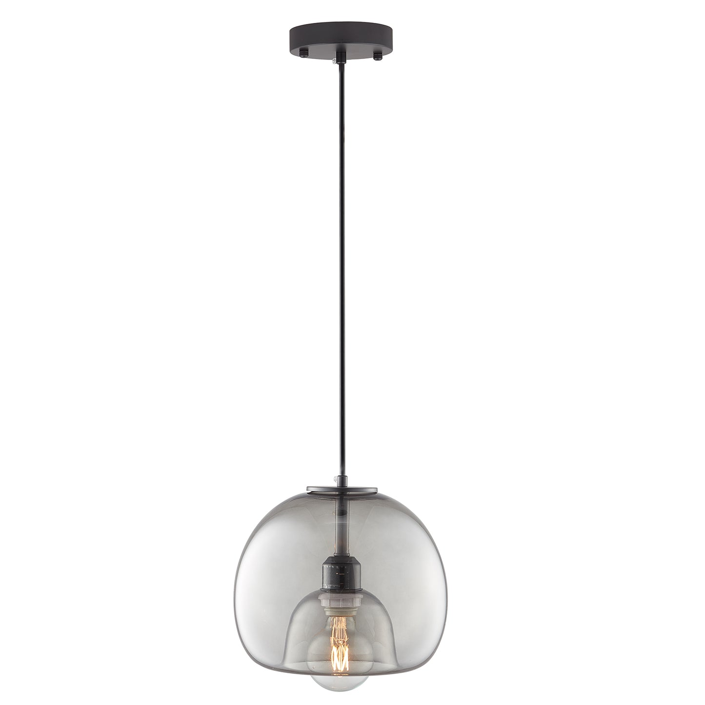 Carro Home Karina Glass Globe Pendant Light â€“ Smoke Gray