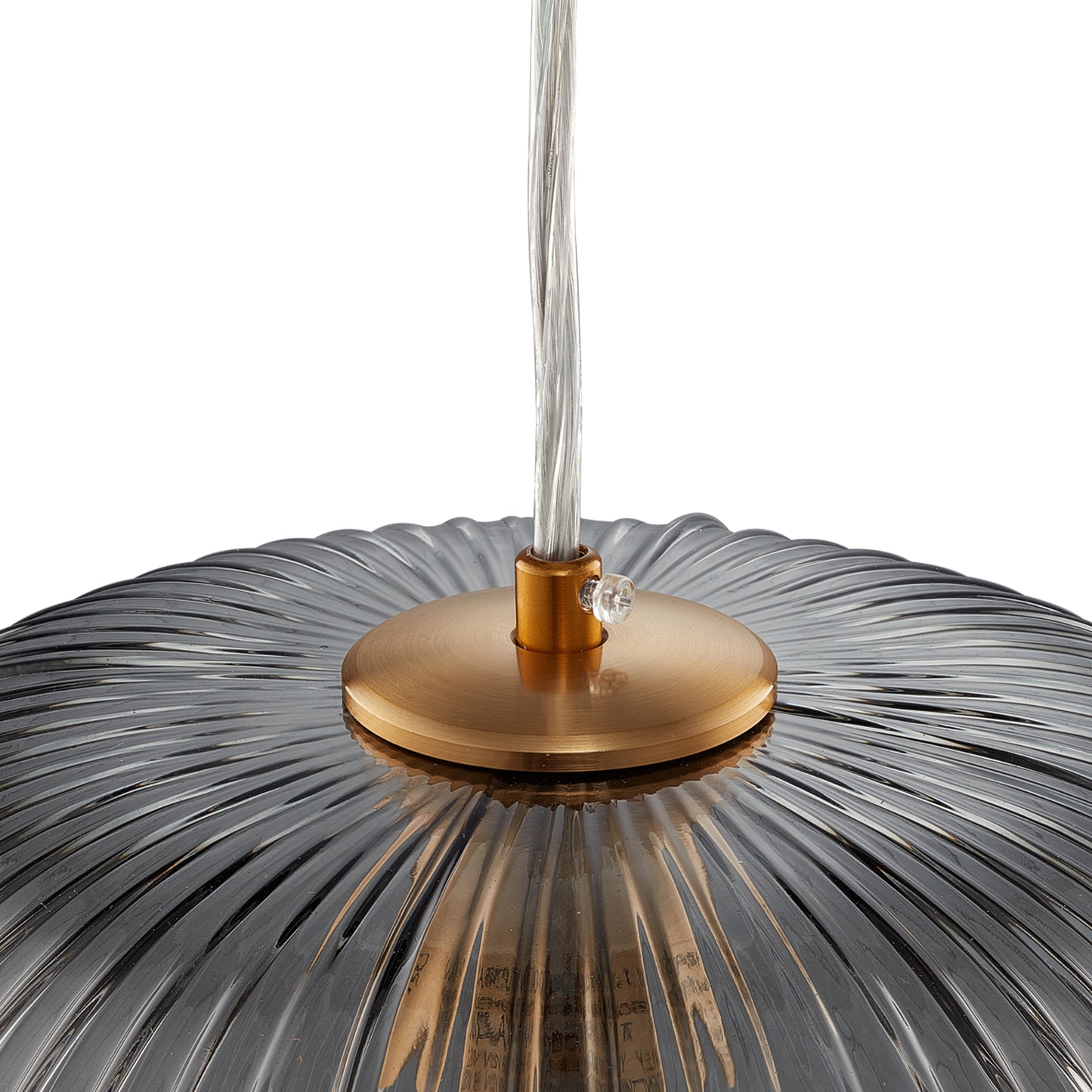 Carro Home Circulus Big Smoke Gray Ribbed Glass Pendant Light