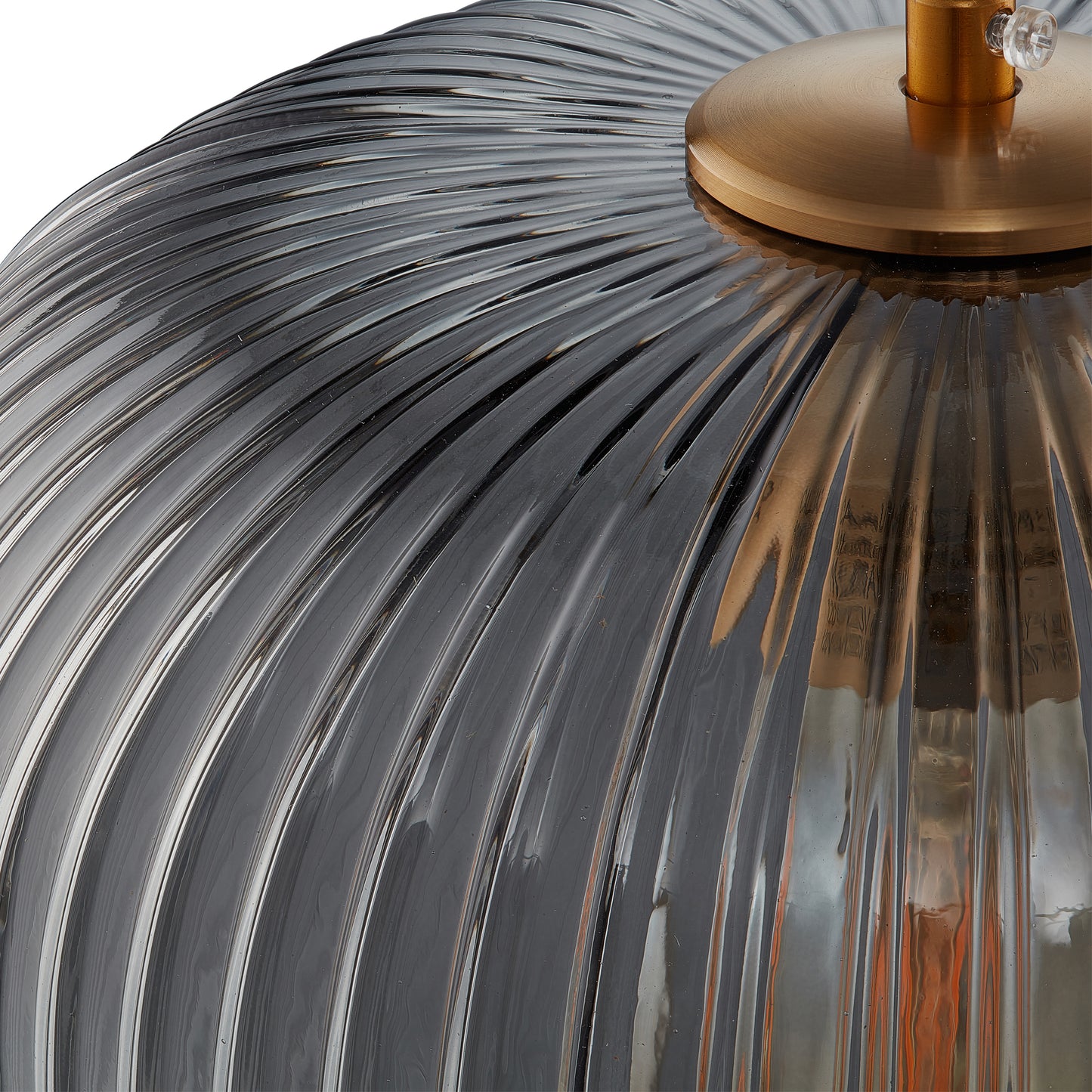 Carro Home Circulus Big Smoke Gray Ribbed Glass Pendant Light