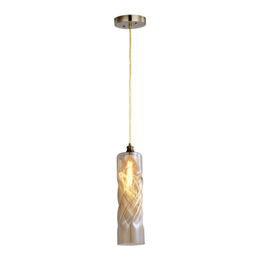 Gemeaux Cylinder Ombre Glass Indoor & Outdoor Pendant Light - Light Amber