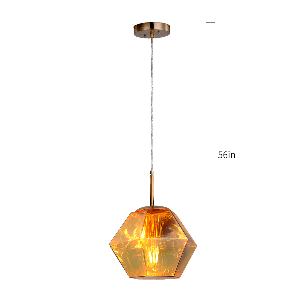 Carro Home Pegase Jewel Tone Glass Pendant Light â€“ Golden Diamond