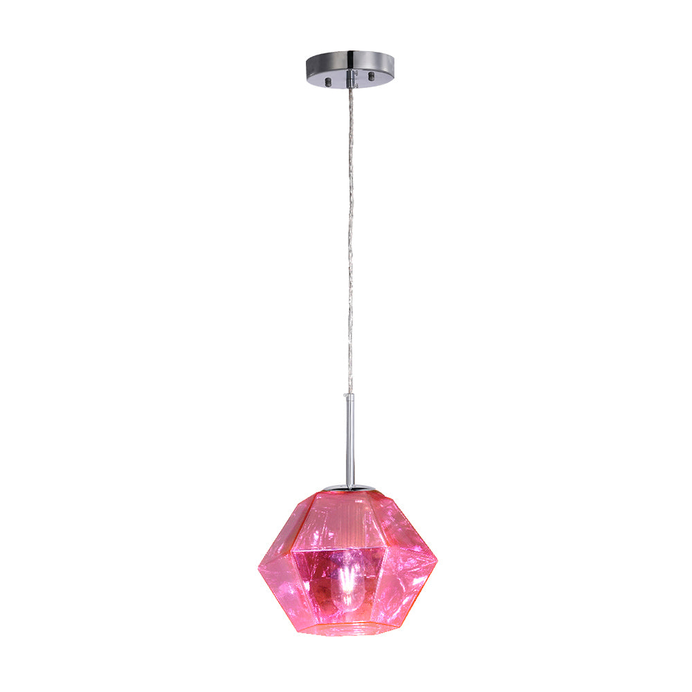 Carro Home Pegase Jewel Tone Glass Pendant Light â€“ Pink Tourmaline