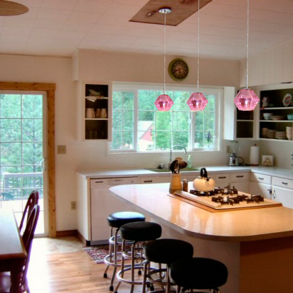 Carro Home Pegase Jewel Tone Glass Pendant Light â€“ Pink Tourmaline