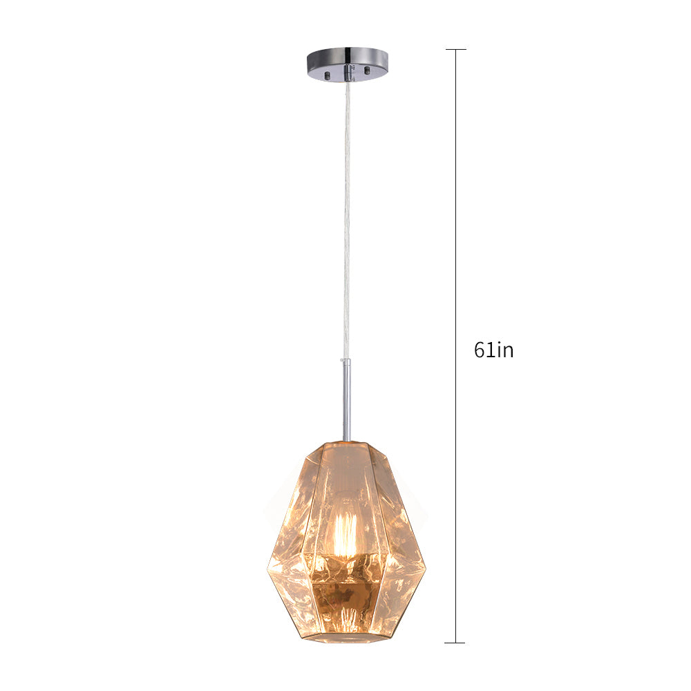 Carro Home Stier Jewel Tone Glass Pendant Light - Opal Chrome