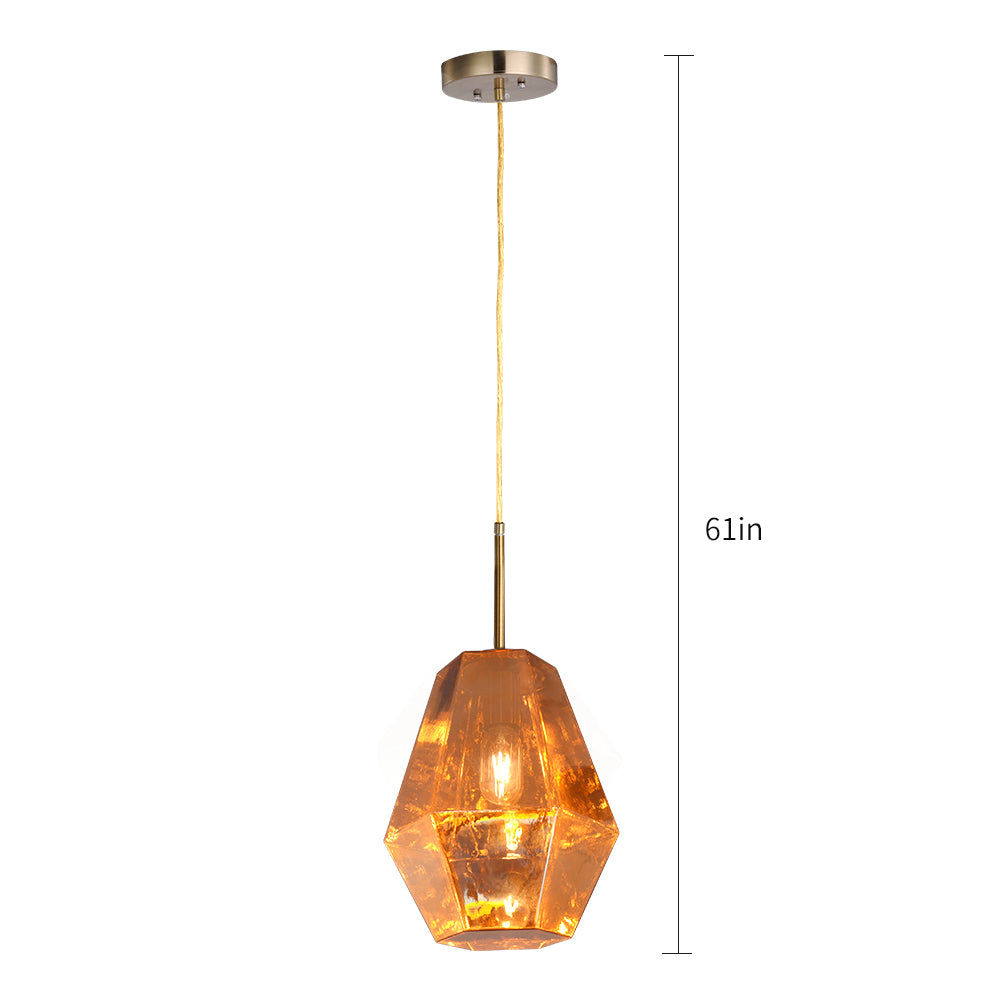 Carro Home Stier Jewel Tone Glass Pendant Light â€“ Golden Citrine
