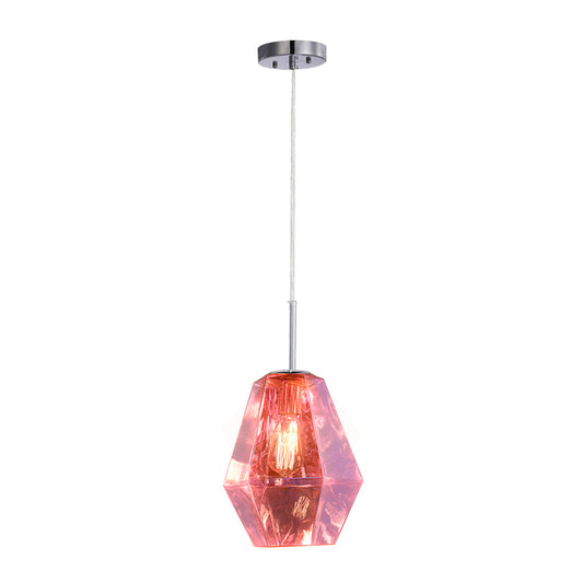 Carro Home Stier Jewel Tone Glass Pendant Light â€“ Rose Pink Sapphire