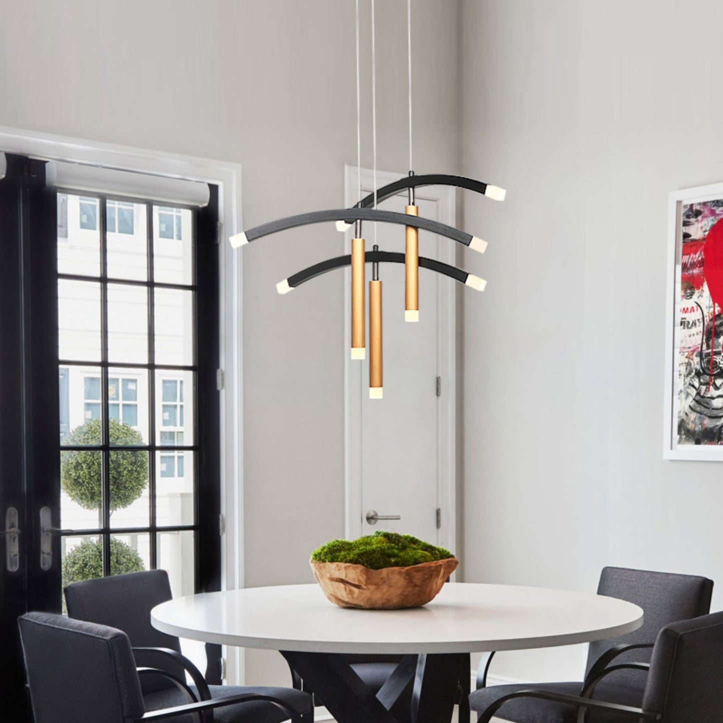 Edin Directional 150Â° Swivel 9-Light Led Chandelier Pendant Light - Black