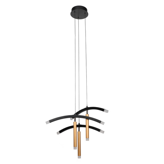 Edin Directional 150Â° Swivel 9-Light Led Chandelier Pendant Light - Black
