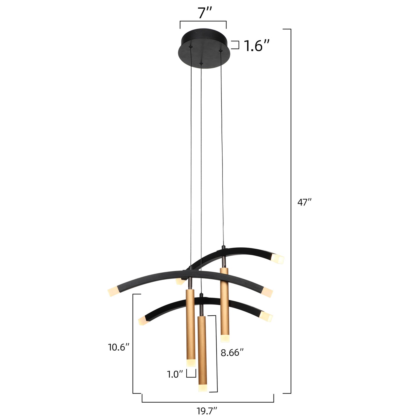 Edin Directional 150Â° Swivel 9-Light Led Chandelier Pendant Light - Black