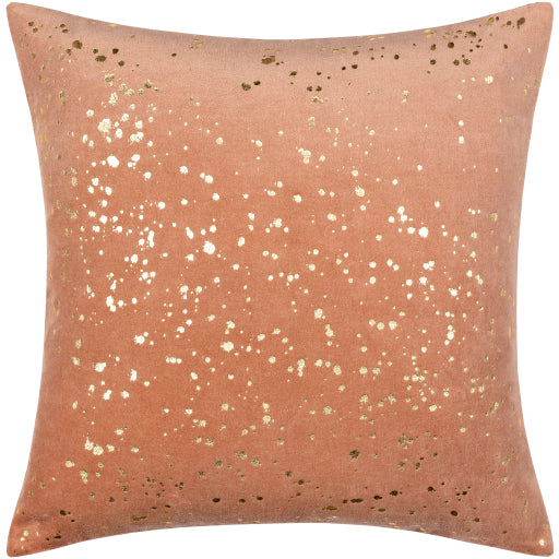 Surya Velvet Sparkle Mauve Pillow Shell With Down Insert 18"H X 18"W