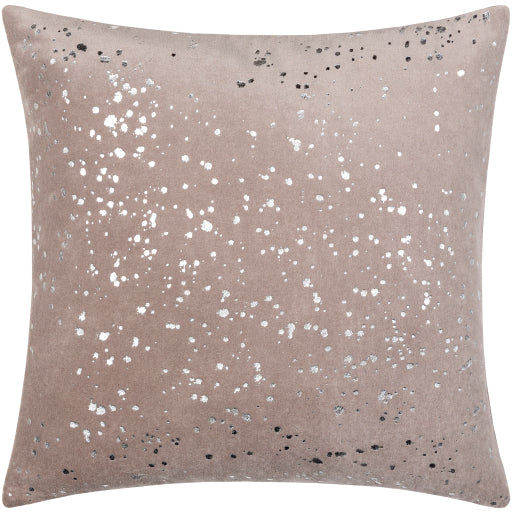 Surya Velvet Sparkle Gray Pillow Shell With Polyester Insert 18"H X 18"W