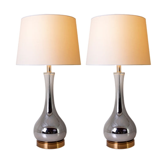 Melati 28" Table Lamp (Set Of 2) - Chrome Grey Ombre