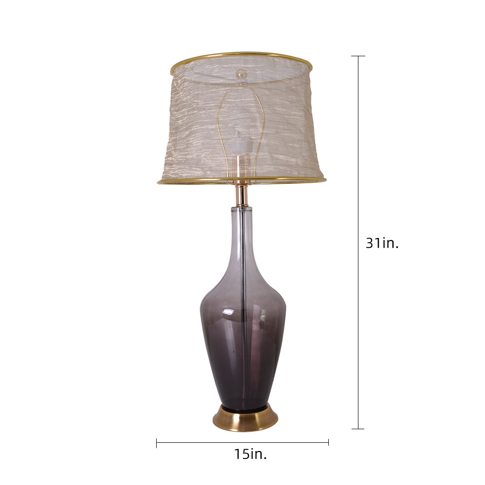 Clavel Glass Table Lamp 31" - Gray Ombre/Golden Yarn Shade (Set Of 2)