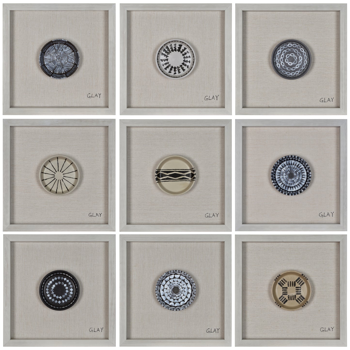 Glay Buttons Square Wall DÃ©cor 16 X 16 X 2.1