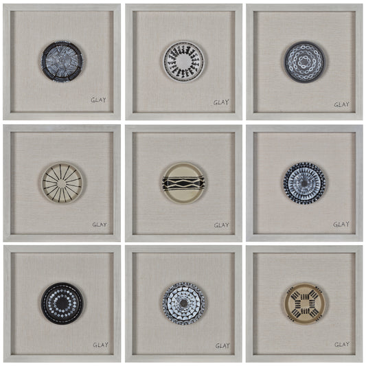 Glay Buttons Square Wall DÃ©cor 16 X 16 X 2.1