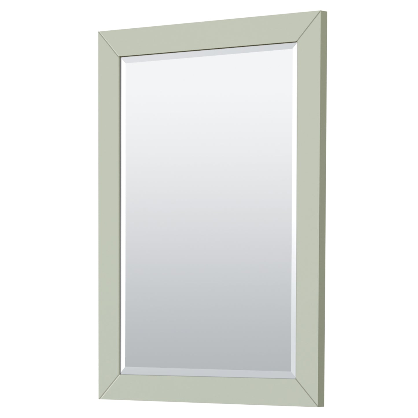 Icon 30" Single Vanity in Light Green, Top, Nickel Trim, 24" Mirror