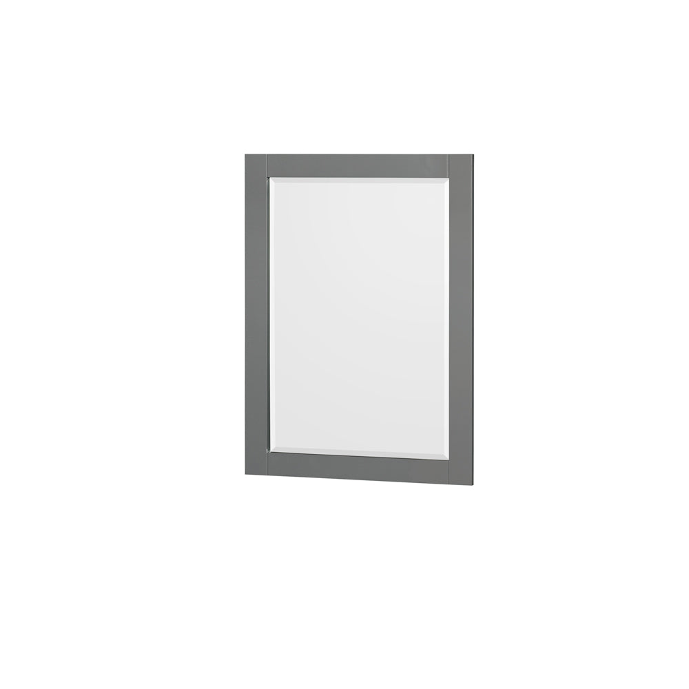 Sheffield 30" Single Vanity in Dark Gray, White Marble Top, Square 24" Mirror