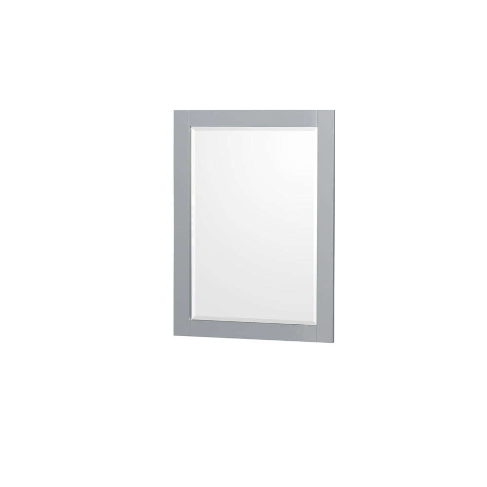 Sheffield 30" Single Vanity in Gray, White Marble Top, Square 24" Mirror