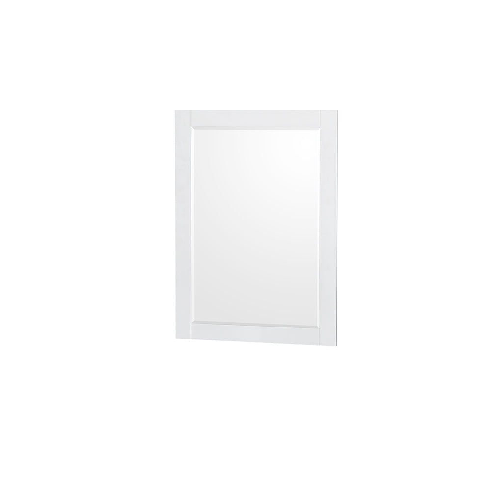 Sheffield 30" Single Vanity in White, Carrara Marble Top, Square 24" Mirror