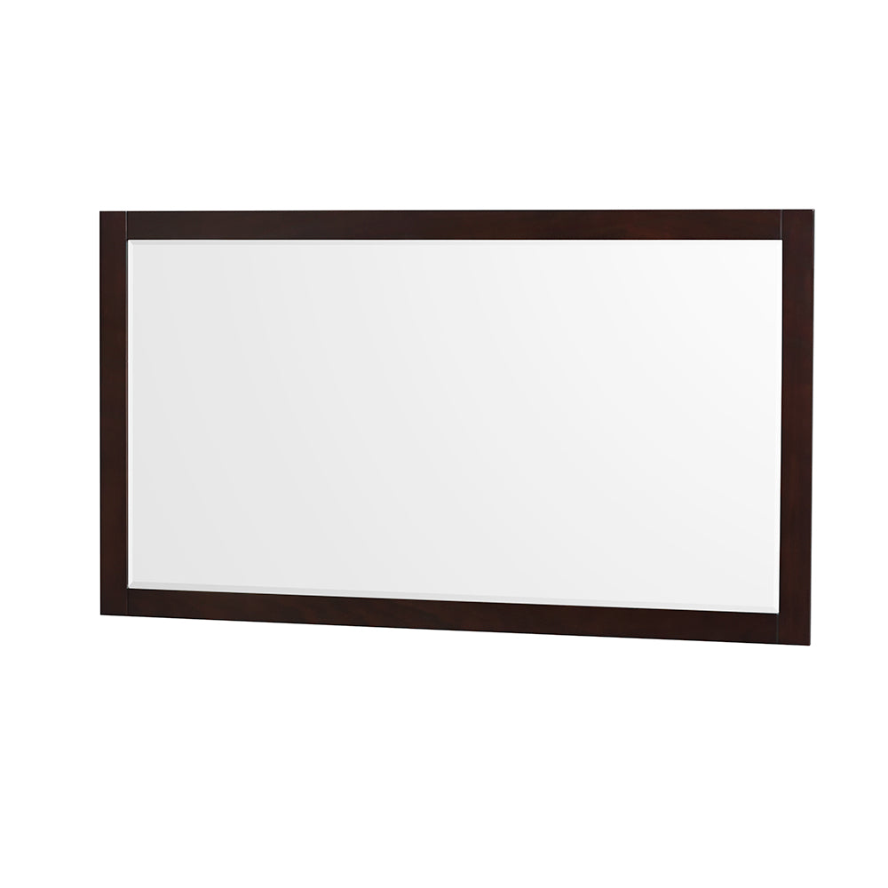 Sheffield 60" Double Vanity in Espresso, Carrara Marble Top, Square 58" Mirror