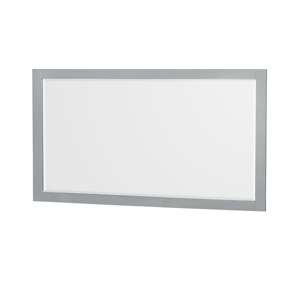 Sheffield 60" Double Vanity in Gray, Carrara Marble Top, Square 58" Mirror