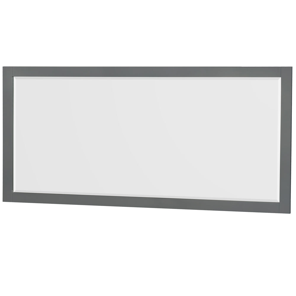 Sheffield 72" Double Vanity in Dark Gray, Top, Oval Sinks, 70" Mirror
