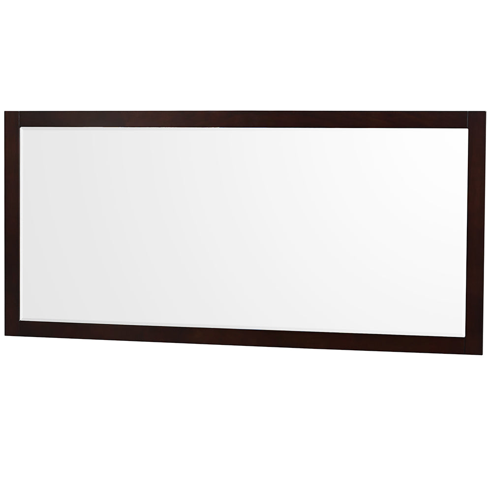 Sheffield 72" Double Vanity in Espresso, Carrara Marble Top, Square 70" Mirror