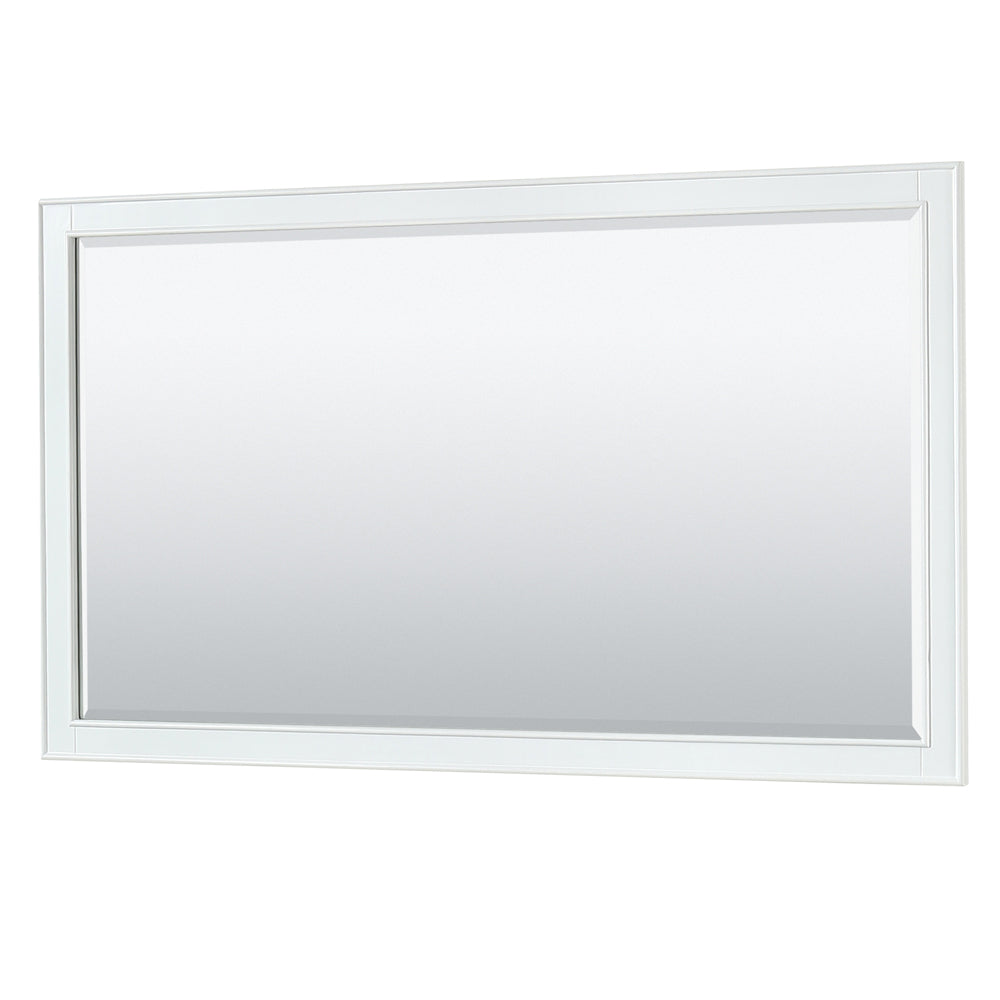 Deborah 60" Double Vanity in White, White Cultured Marble Top, Sinks, 58" Mirror