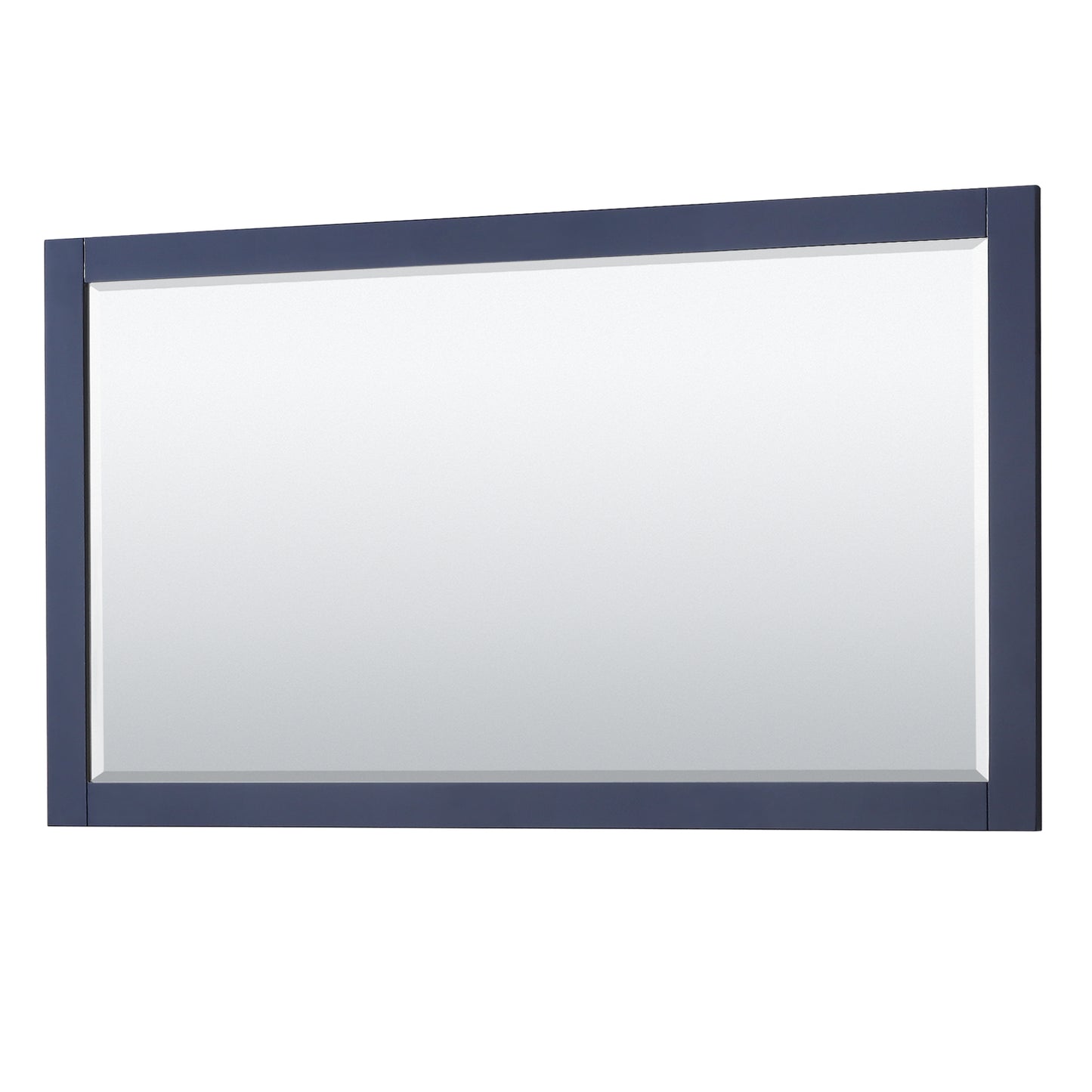 Avery 60" Single Vanity in Dark Blue, Top, Oval Matte Black Trim, 58" Mirror