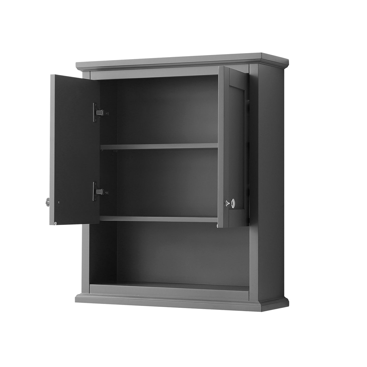Avery Wall-Mounted Bathroom Storage Cabinet in Dark Gray