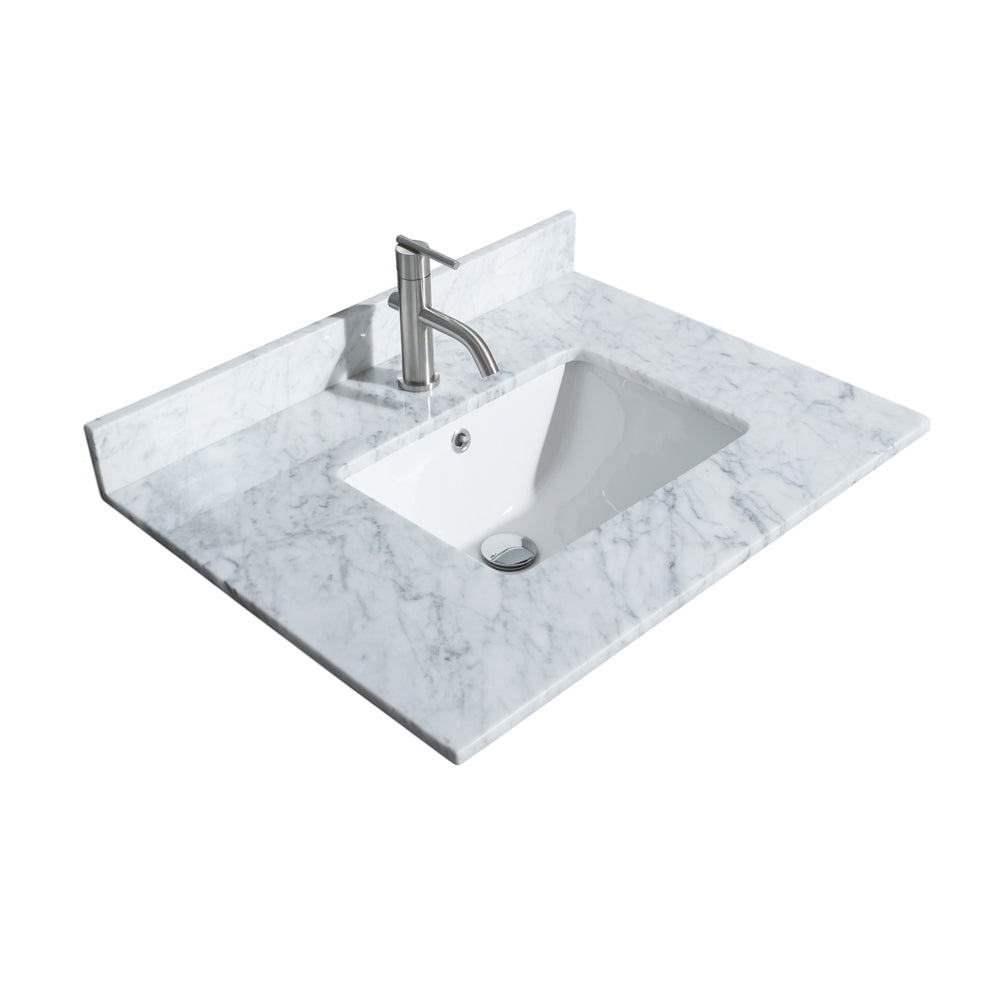 Daria 30" Single Vanity in Dark Espresso, Top, Square Sink, 24" Mirror