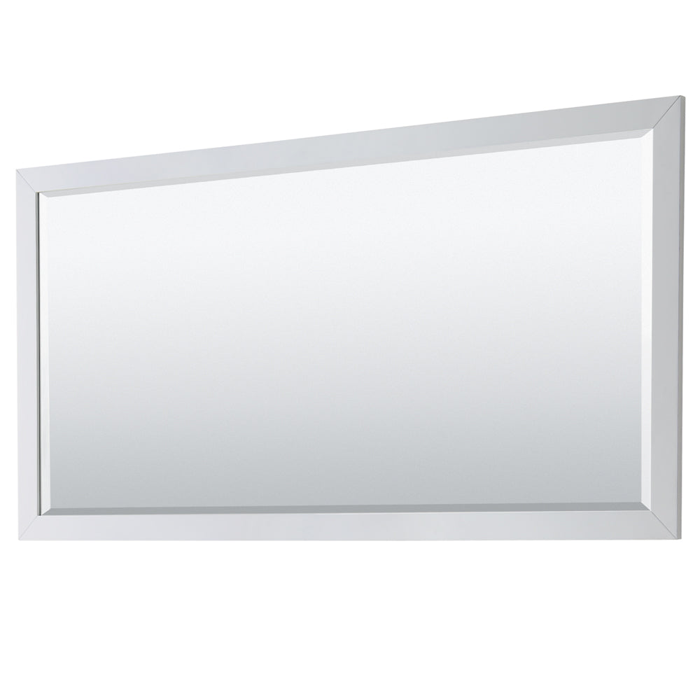 Daria 72" Double Vanity in White, No Top, No Sink, 70" Mirror, Brushed Gold Trim