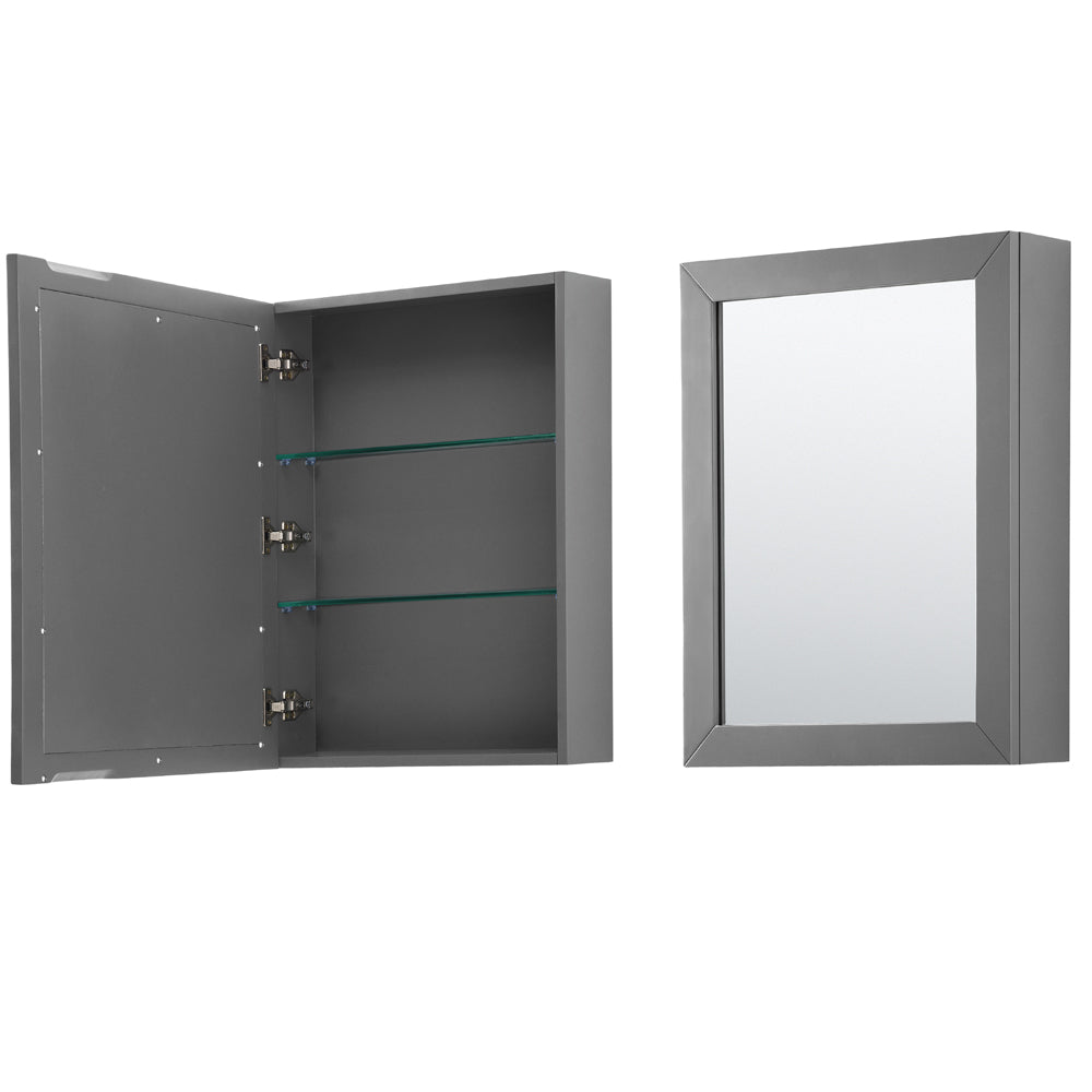Daria 80" Double Vanity in Dark Gray, No Top, No Sink, Medicine Cabinets