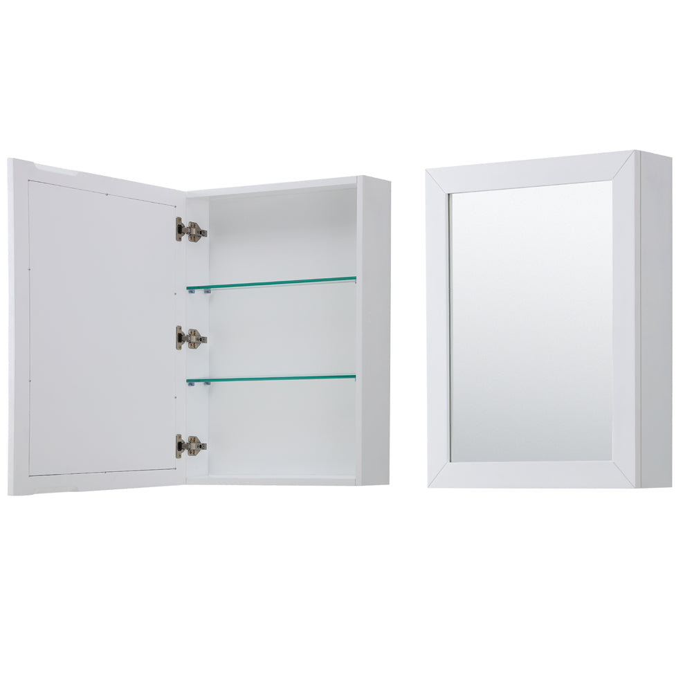 Daria 30" White Single Vanity, Carrara Marble Top, Medicine Cabinet, Gold Trim