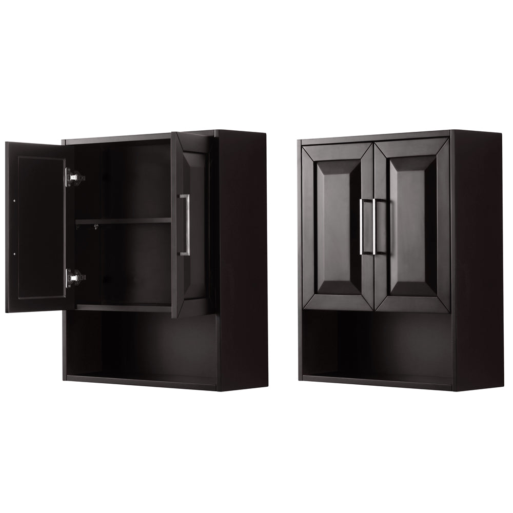 Daria Wall-Mounted Storage Cabinet in Dark Espresso